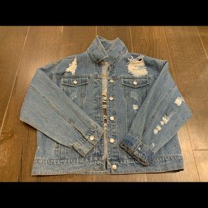 F21 distressed denim jacket